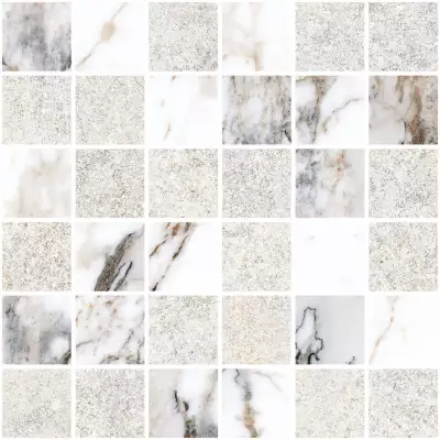 K9498838R001VTE0 Marble-Stone Мозаика Белый Матовый-Лаппато Ректификат 30x30